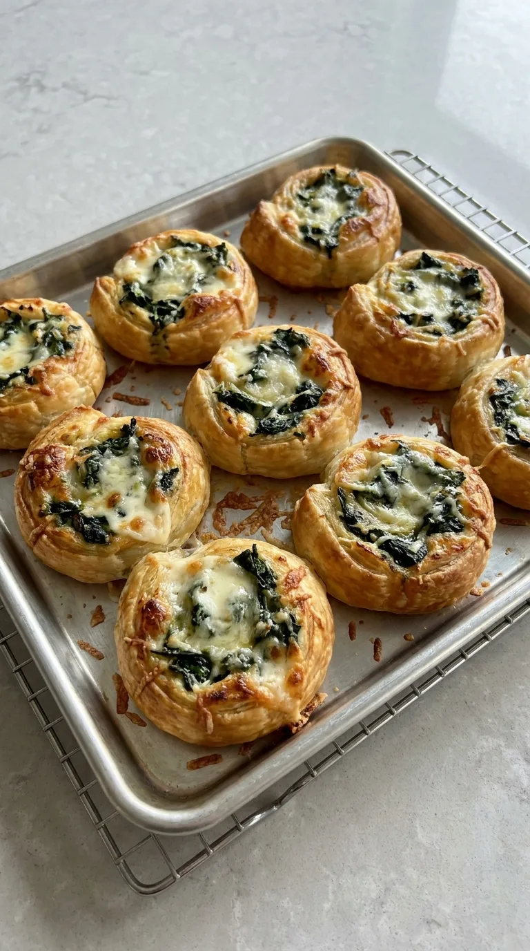 Cheesy Spinach Pinwheels - Final Result