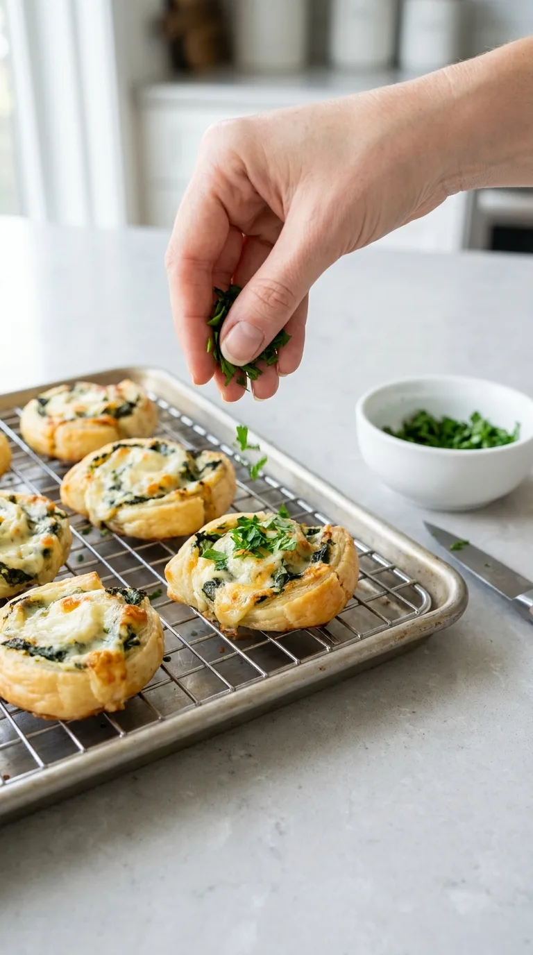Cheesy Spinach Pinwheels - Process Step