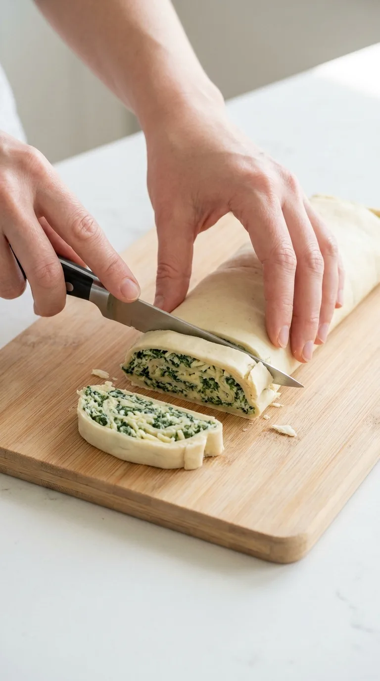 Cheesy Spinach Pinwheels - Ingredients Layout