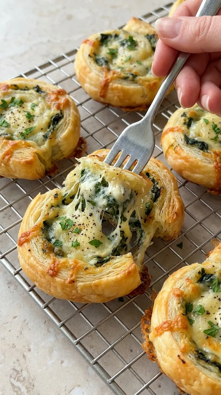 Cheesy Spinach Pinwheels - Delicious Texture