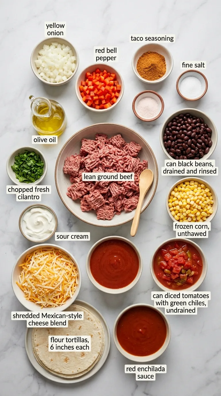 Cheesy Taco Bake Casserole ingredients