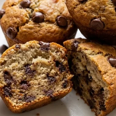 Chocolate Chip Banana Bread Muffins finished recipe