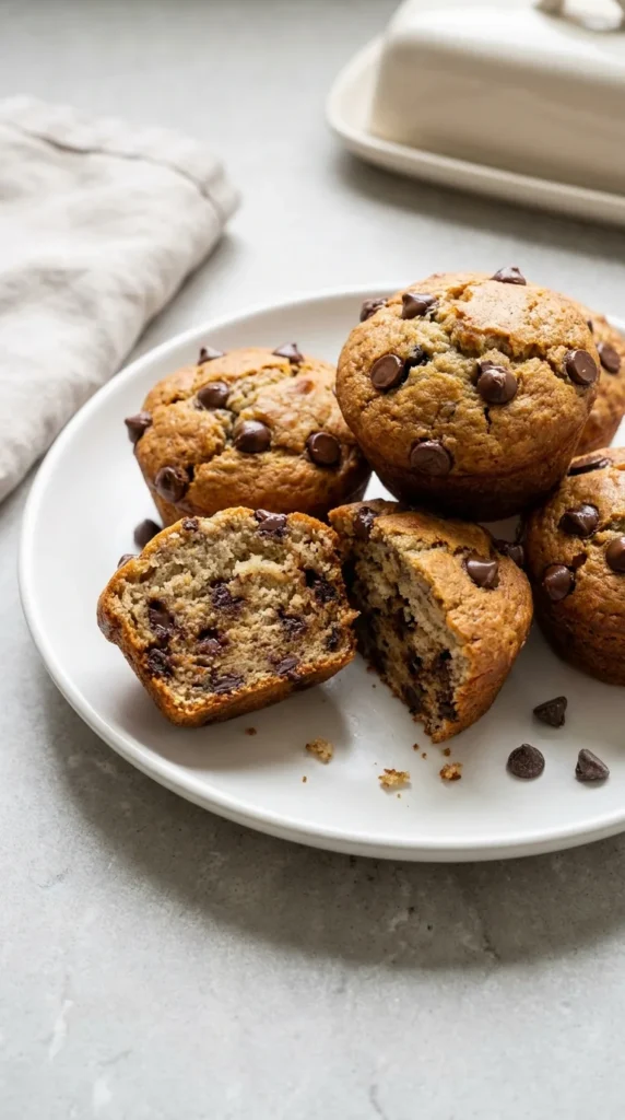 Chocolate Chip Banana Bread Muffins full finished recipe