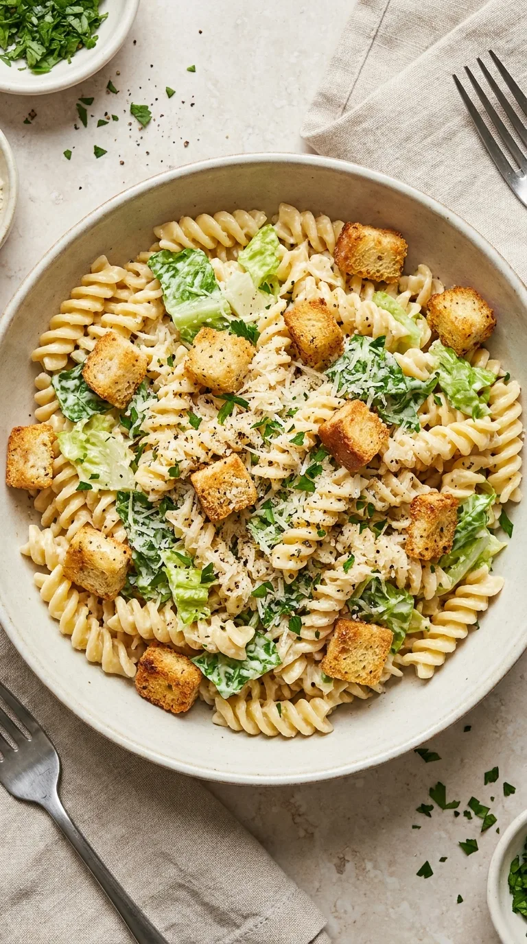 Creamy Caesar Salad Pasta