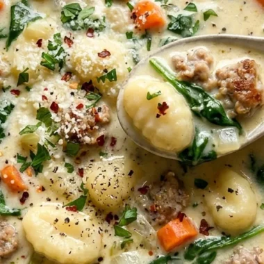 Creamy Sausage Gnocchi Soup finished recipe