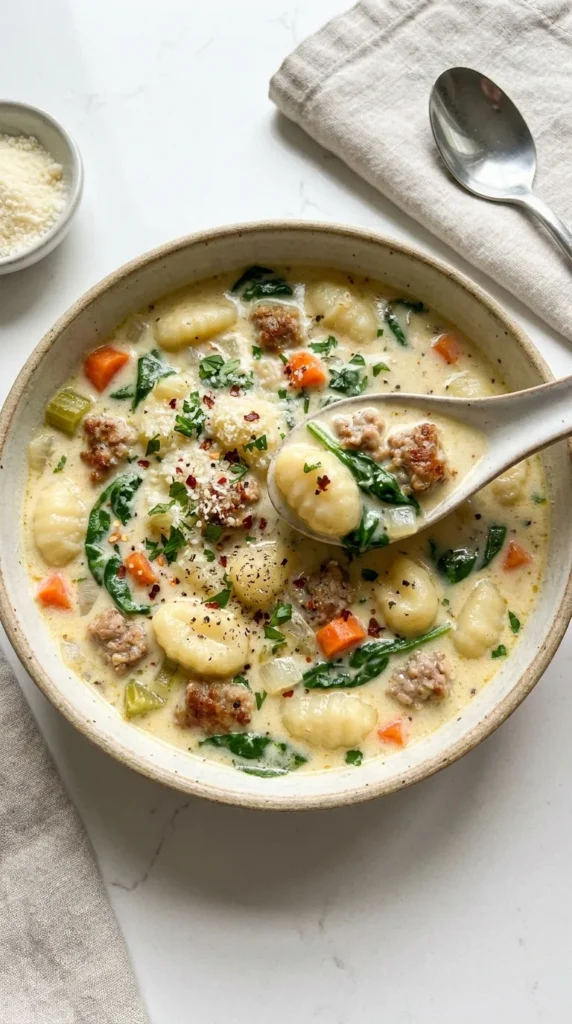 Creamy Sausage Gnocchi Soup full finished recipe