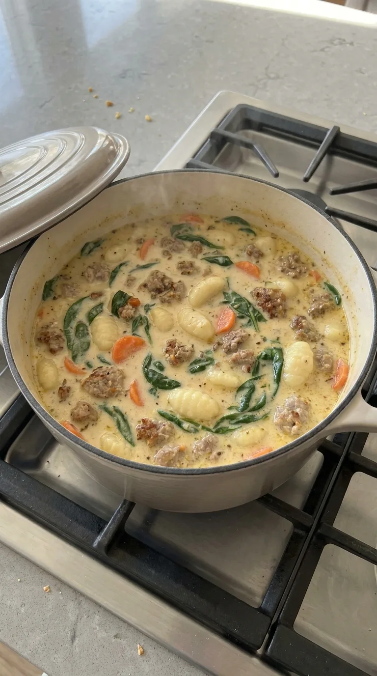 Creamy Sausage Gnocchi Soup - Delicious Texture