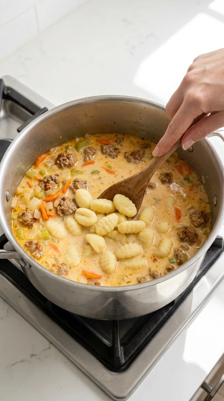 Creamy Sausage Gnocchi Soup - Ingredients Layout