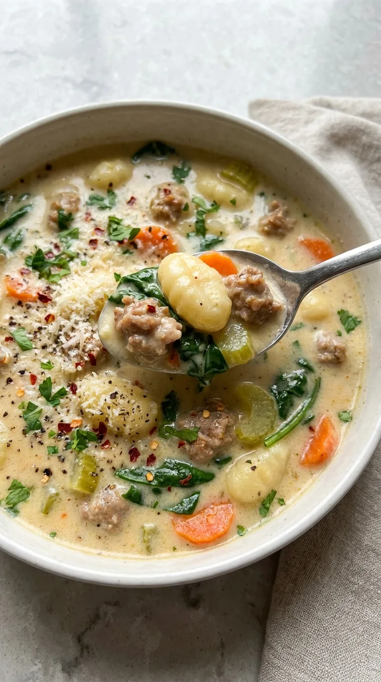 Creamy Sausage Gnocchi Soup - Final Result