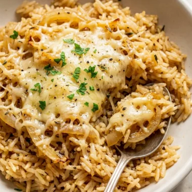 French Onion Butter Rice finished recipe