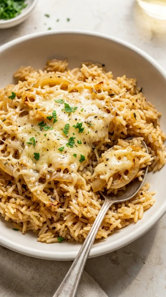 French Onion Butter Rice full finished recipe