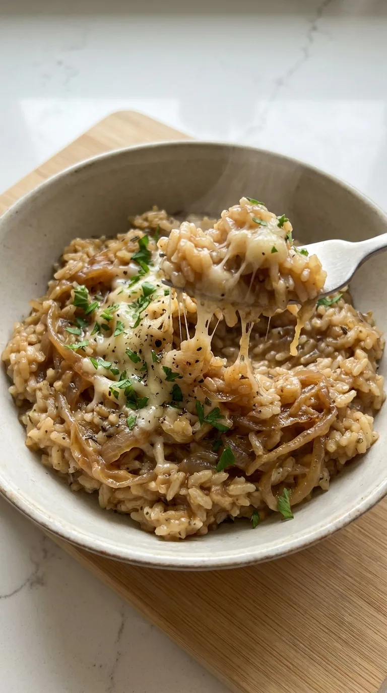 French Onion Butter Rice - Delicious Texture