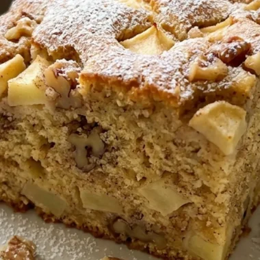 Fresh Apple Cake with Cinnamon and Walnuts finished recipe