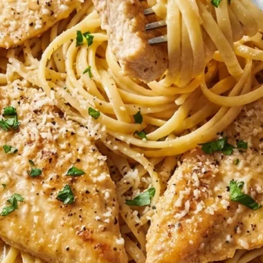 Garlic Butter Chicken Pasta finished recipe