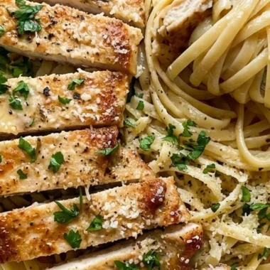 Garlic Butter Chicken Pasta finished recipe