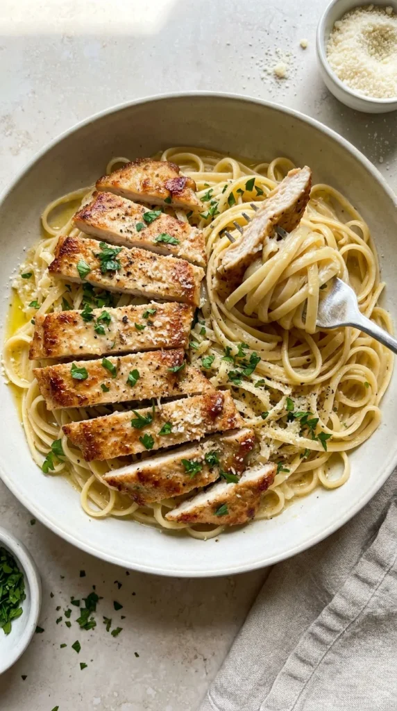 Garlic Butter Chicken Pasta full finished recipe