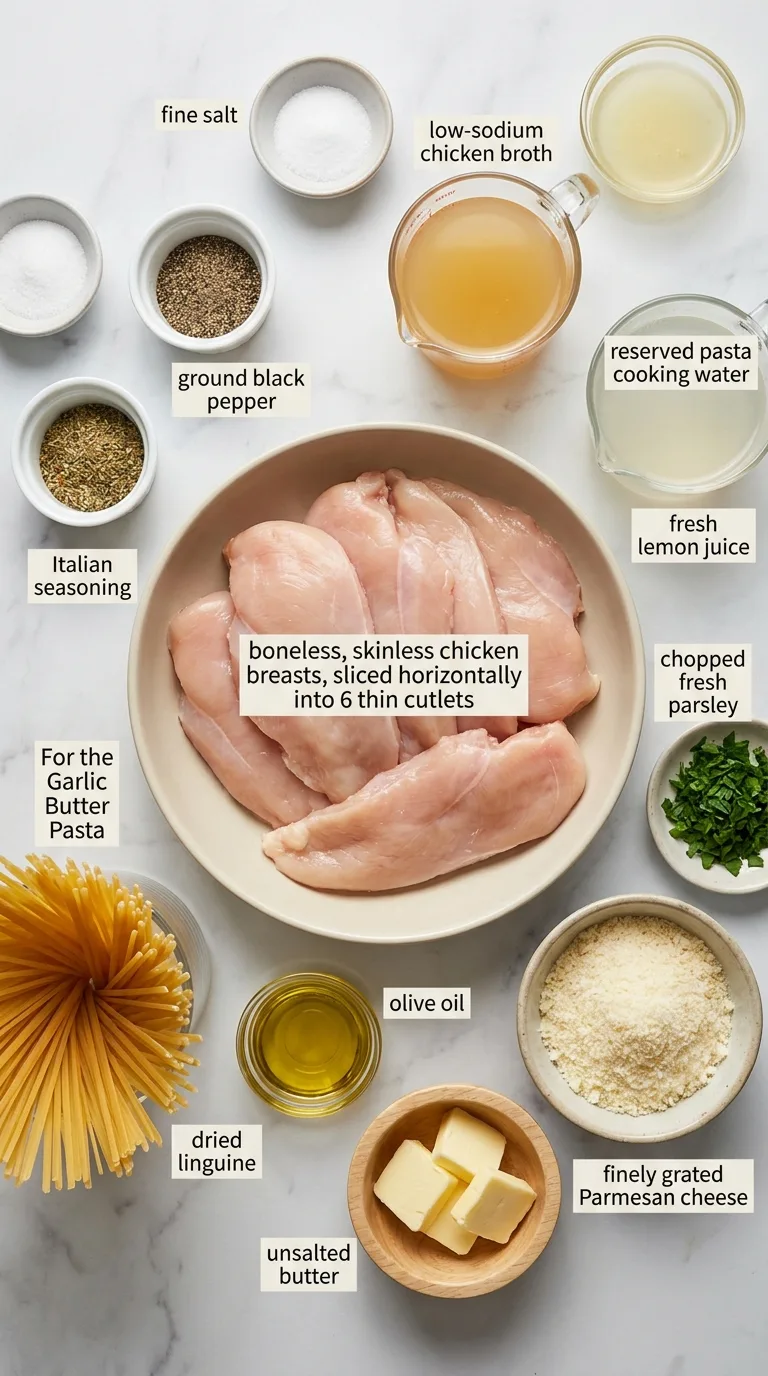 Garlic Butter Chicken Pasta ingredients