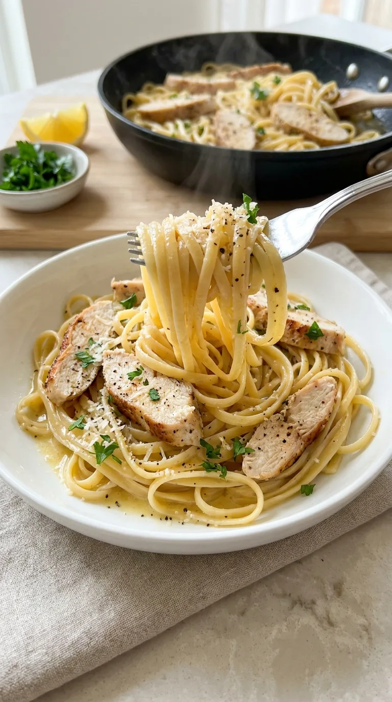 Garlic Butter Chicken Pasta - Delicious Texture