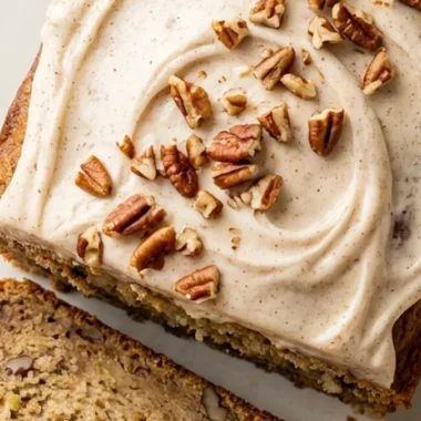 Hummingbird Bread with Cinnamon Cream Cheese Frosting finished recipe