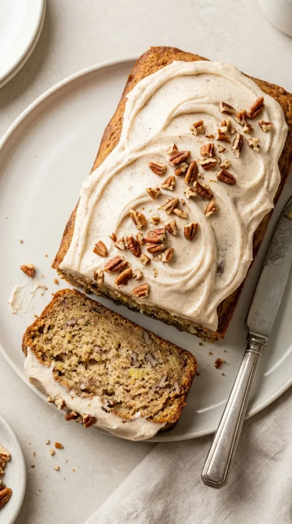 Hummingbird Bread with Cinnamon Cream Cheese Frosting full finished recipe