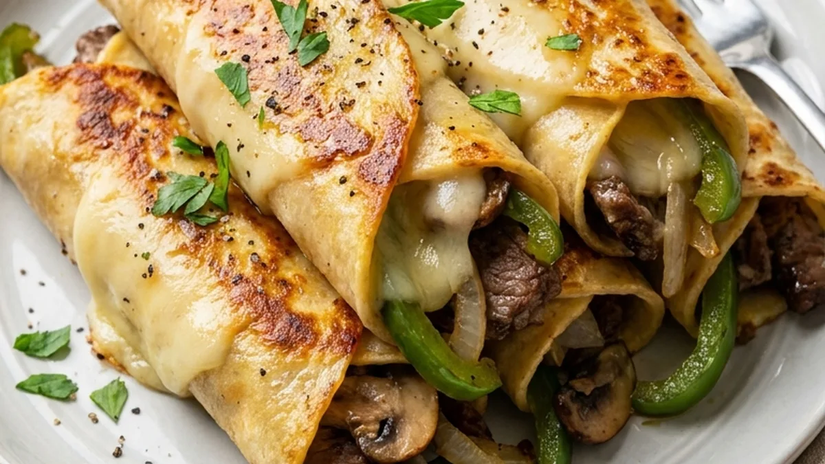 Keto Philly Cheesesteak Roll Ups finished recipe
