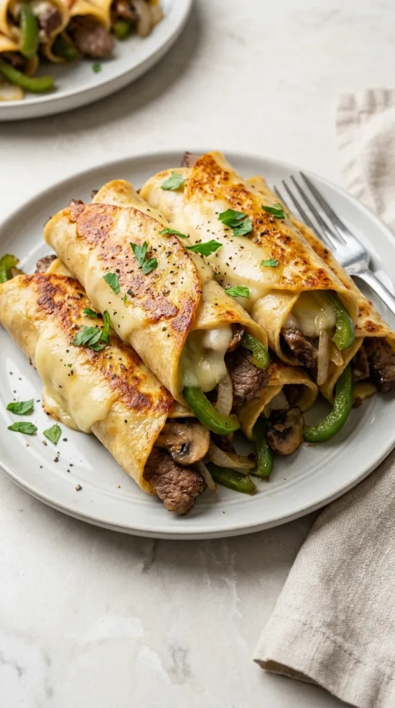 Keto Philly Cheesesteak Roll Ups full finished recipe