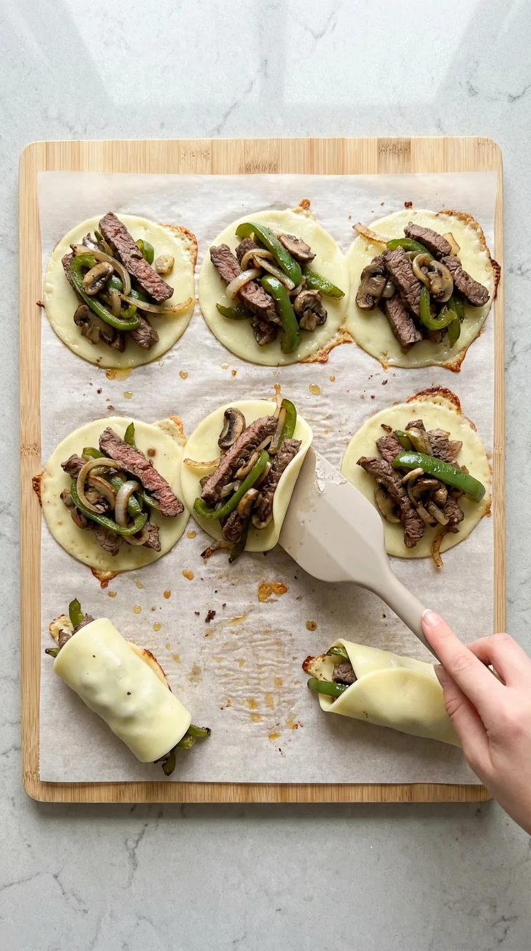 Keto Philly Cheesesteak Roll Ups step 10