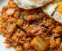 Kimchi Fried Rice with Fried Eggs