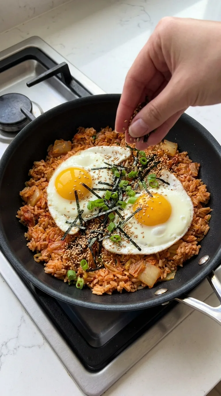 Kimchi Fried Rice with Fried Eggs step 14