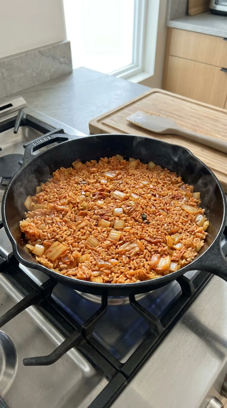 Kimchi Fried Rice with Fried Eggs step 9