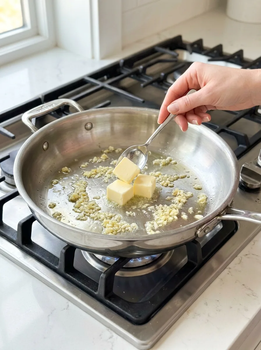 Lemon Butter Garlic Shrimp Pasta step 8
