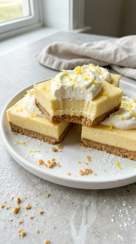 No-Bake Lemon Bars with Graham Cracker Crust full finished recipe
