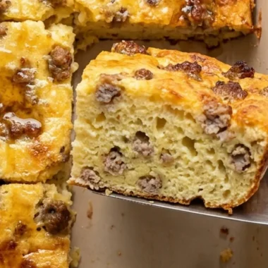 Pancake Sausage Casserole finished recipe