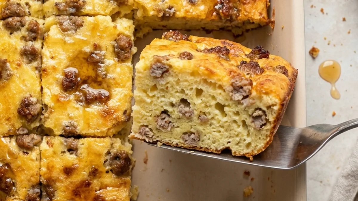 Pancake Sausage Casserole finished recipe