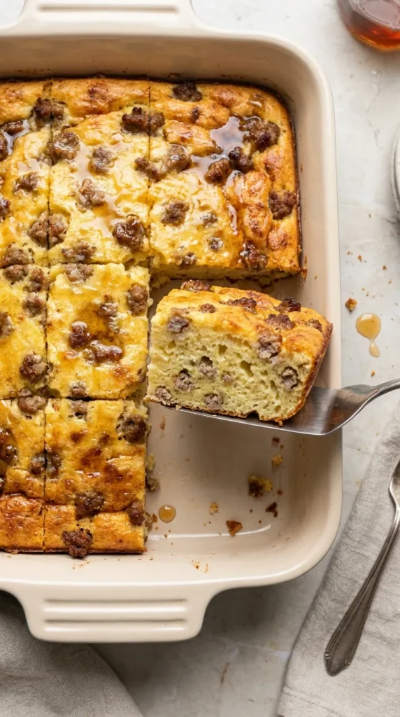 Pancake Sausage Casserole full finished recipe