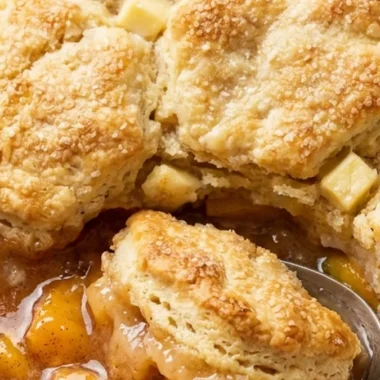 Peach Cobbler with Buttermilk Biscuit Topping finished recipe