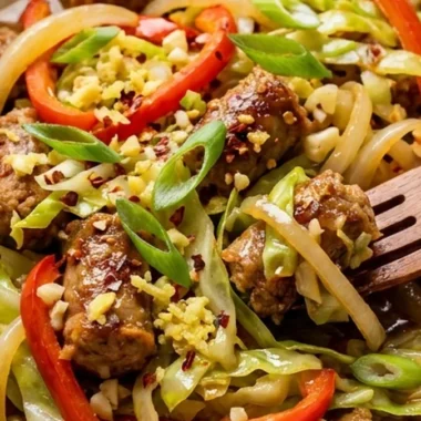 Sausage and Cabbage Stir Fry finished recipe