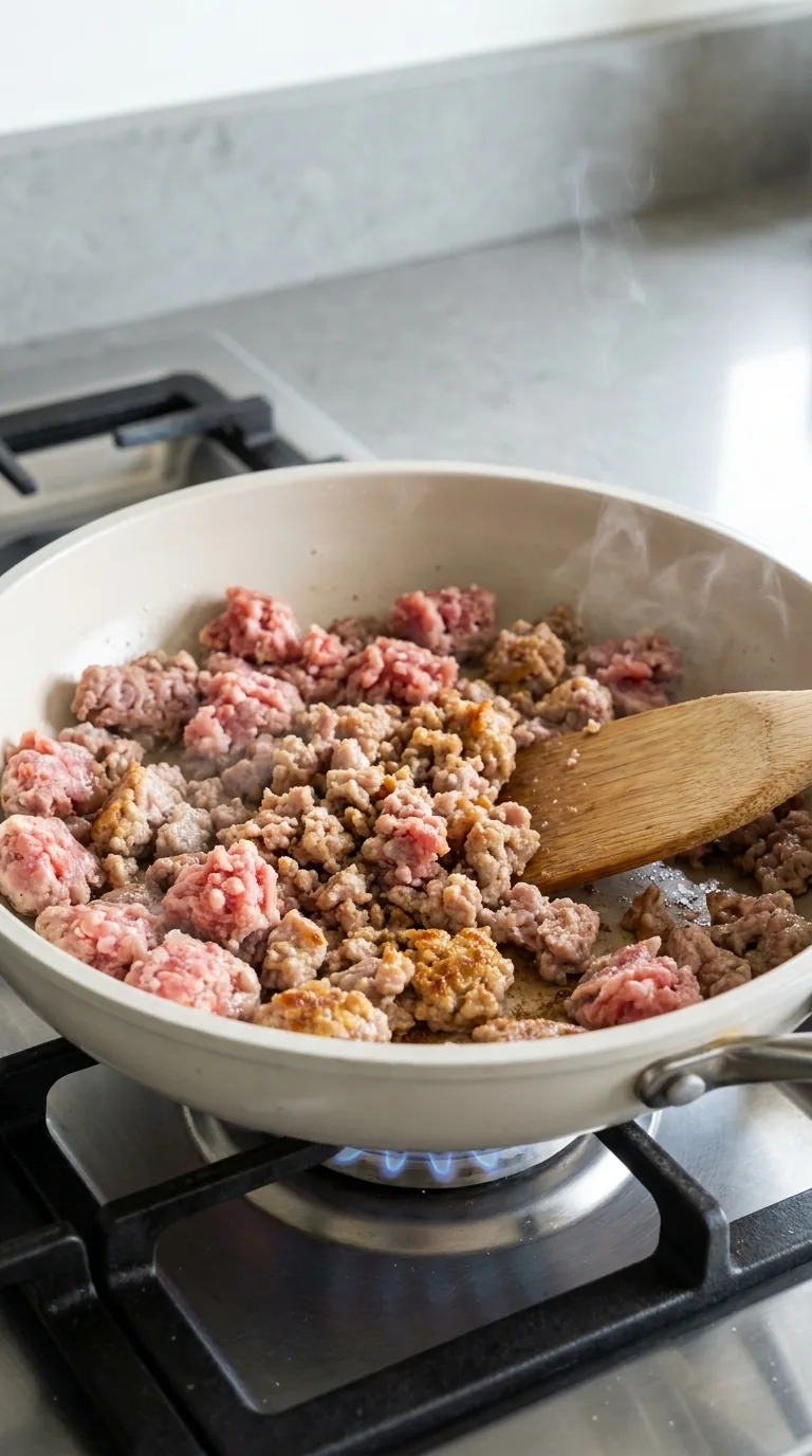 Sausage and Cabbage Stir Fry step 1