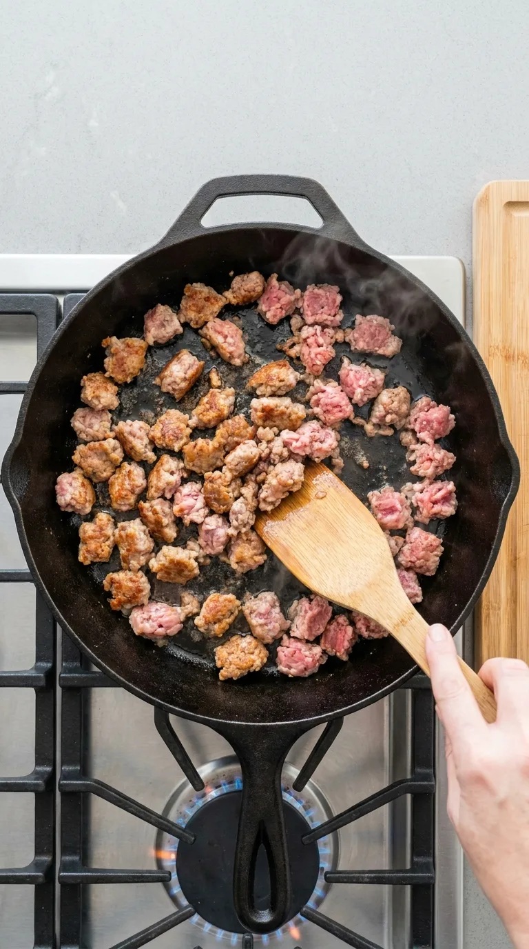 Sausage and Cabbage Stir Fry step 2