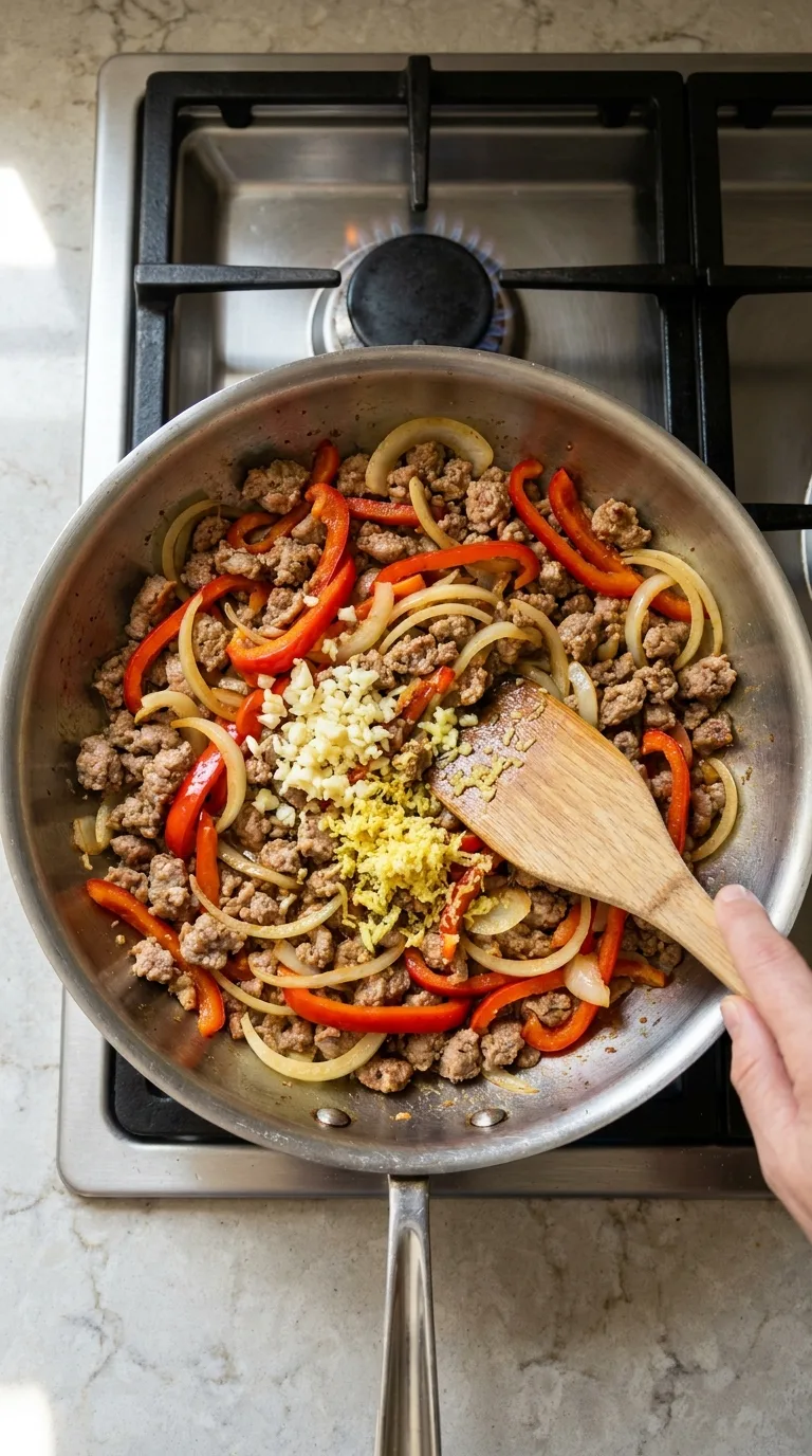 Sausage and Cabbage Stir Fry step 5