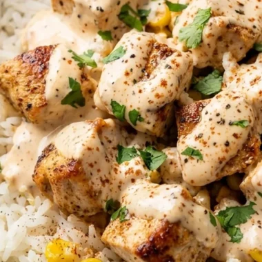 Street Corn Chicken and Rice Bowls finished recipe