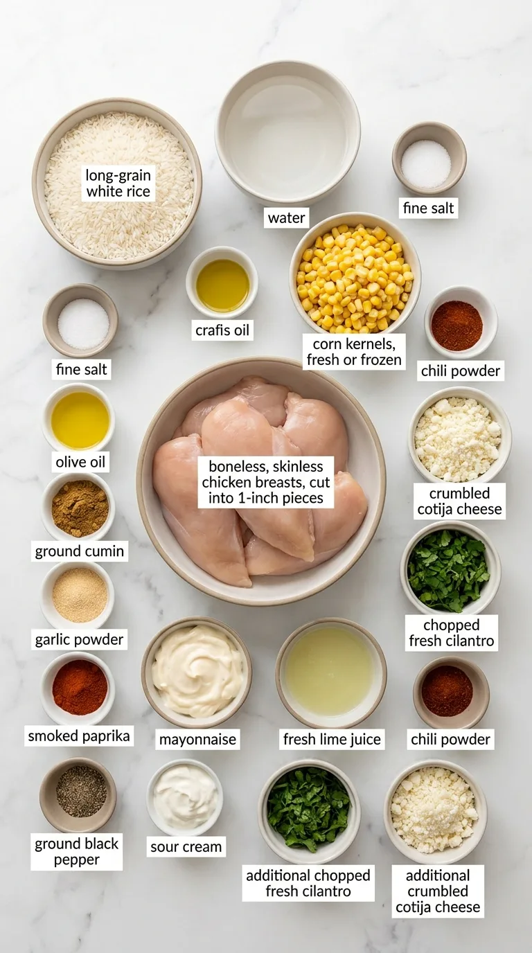 Street Corn Chicken and Rice Bowls ingredients