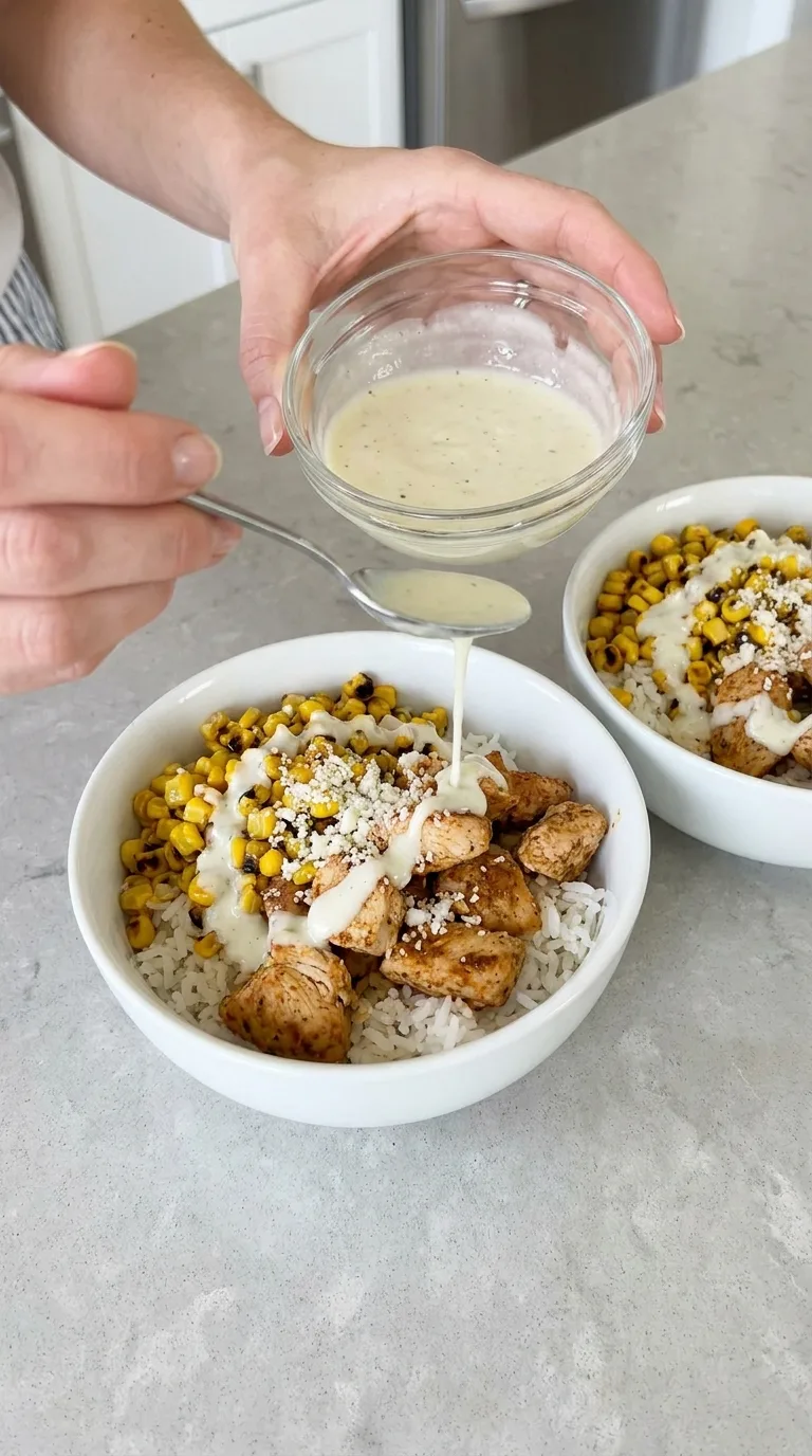 Street Corn Chicken and Rice Bowls step 12