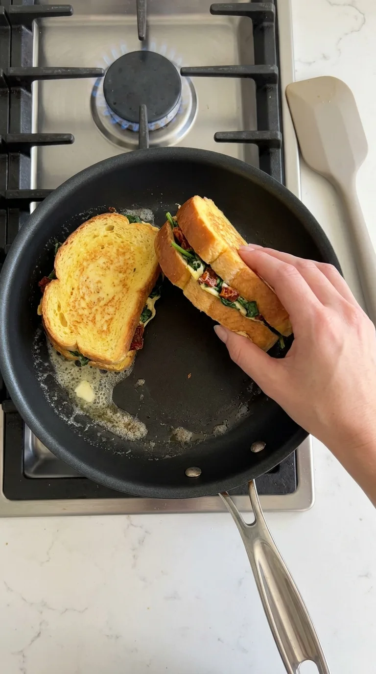 Sun-Dried Tomato and Feta Stuffed French Toast step 8