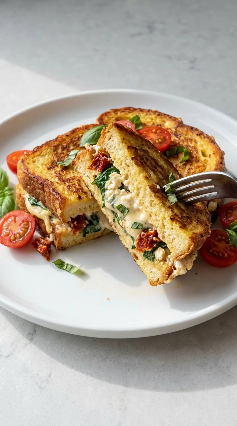 Sun-Dried Tomato and Feta Stuffed French Toast step Final