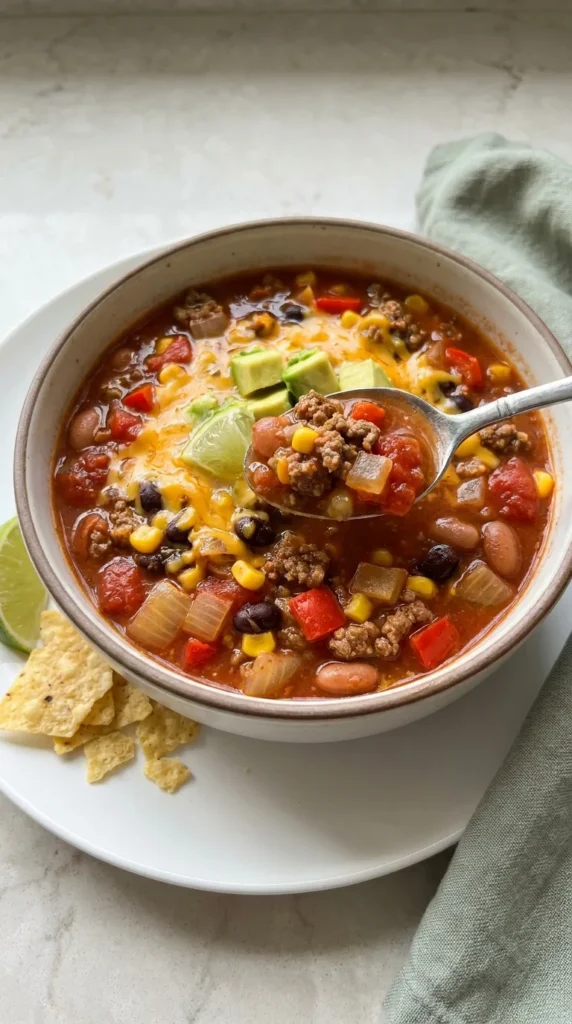 Taco Soup with Ranch Packet full finished recipe
