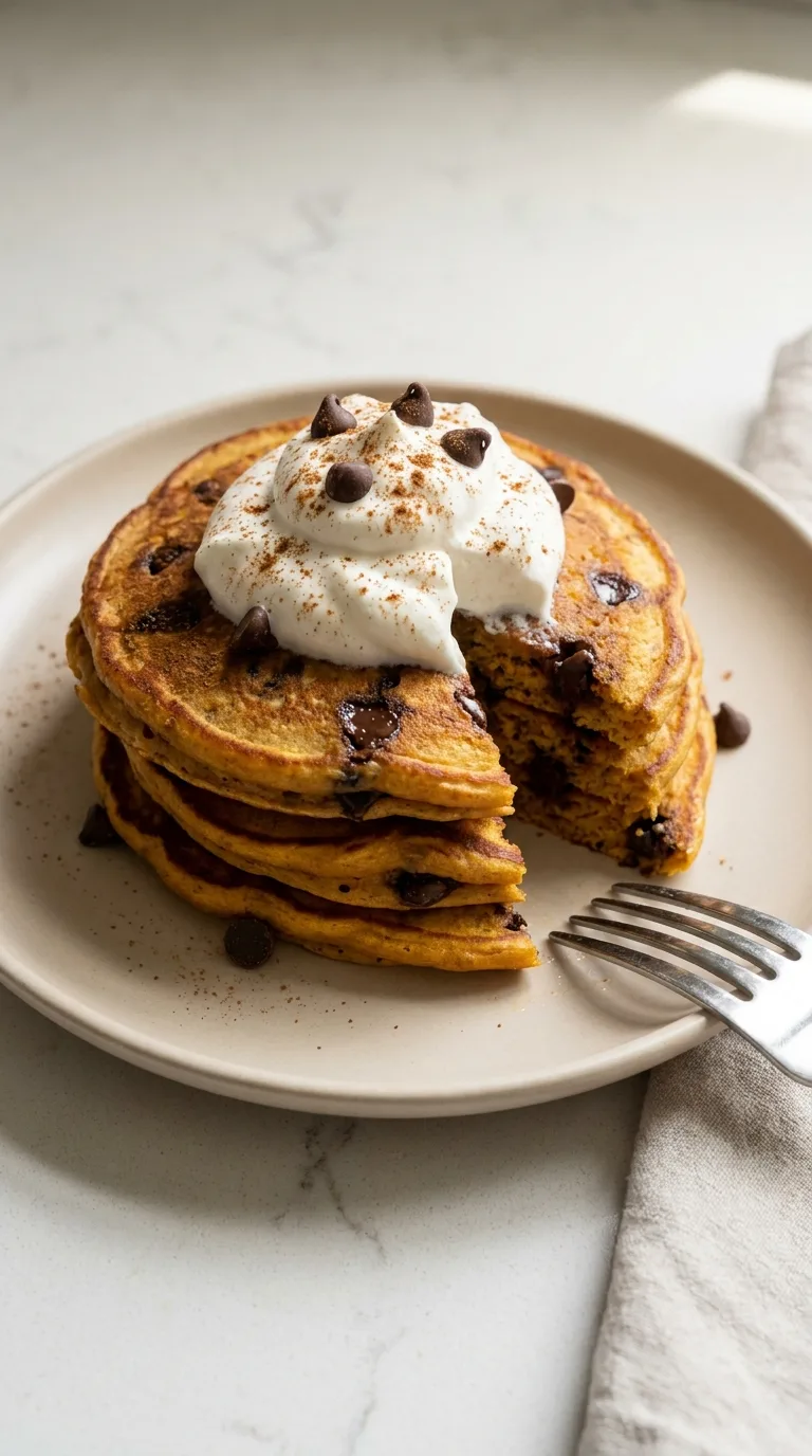 Chocolate Chip Pumpkin Pancakes - Process Step