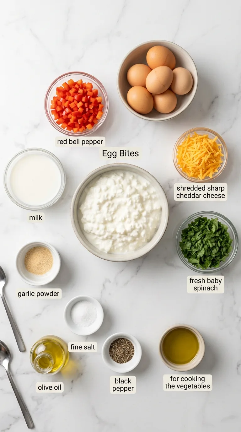 Grab-N-Go Egg Bites with Cottage Cheese ingredients