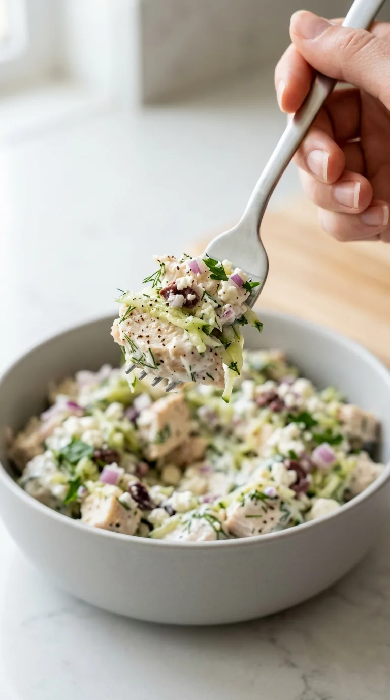 Greek Tzatziki Chicken Salad final dish