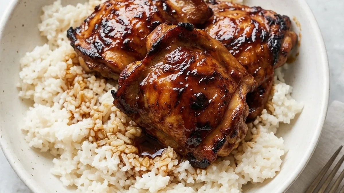 Hawaiian Chicken & Coconut Rice finished recipe